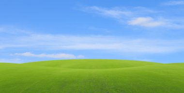 Mavi gökyüzü ile yeşil alan