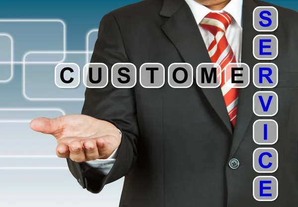 Businessman with wording Customer Service — Stock Photo, Image