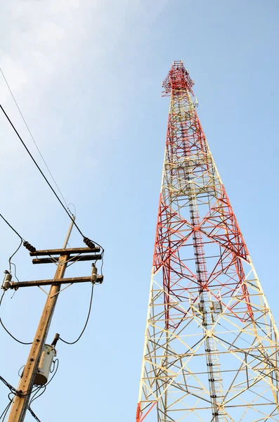 Transmission towers phone. — Stock Photo, Image