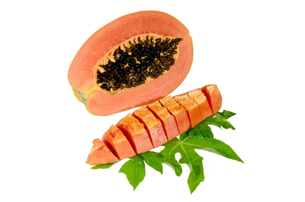 Zoete papaya op isolaat. — Stockfoto