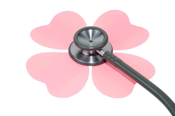 Medizinisches Stethoskop Blume oder Phonendoskop isoliert auf weiß. — Stockfoto