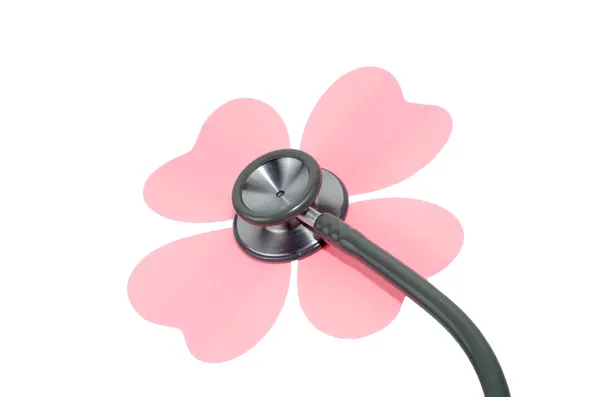医学の聴診器の花または白で隔離される phonendoscope. — ストック写真