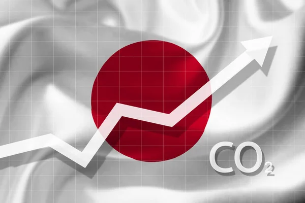 Graph Rising Carbon Dioxide Level Japan Air Pollution Concept Ecological — Stock Photo, Image