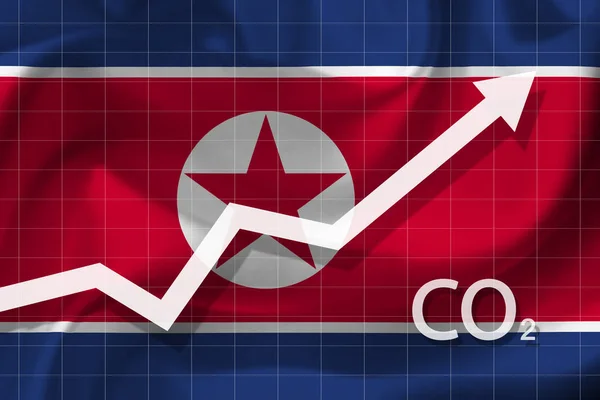 Graph Rising Carbon Dioxide Level North Korea Air Pollution Concept — 스톡 사진