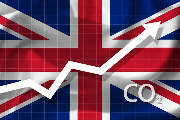 Gráfico Del Aumento Del Nivel Dióxido Carbono Reino Unido Concepto —  Fotos de Stock