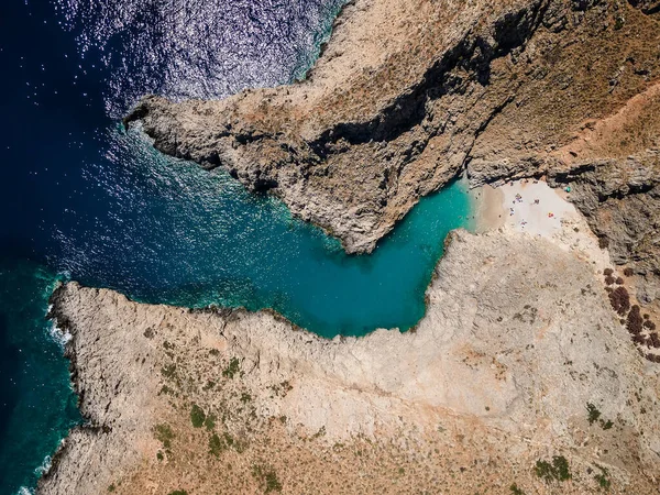 Luftaufnahme Drohne Von Seitan Limania Oder Agiou Stefanou Strand Mit — Stockfoto