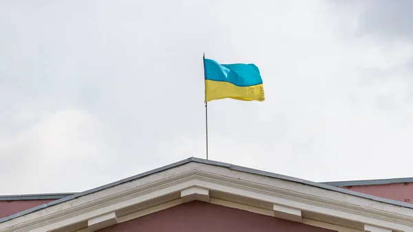 View Building Ukraine Flag — Stock Fotó