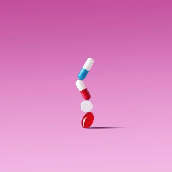 Creative Concept Different Pills Bright Background Minimal Pharmacy Concept — Φωτογραφία Αρχείου