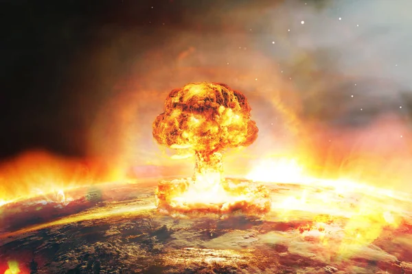 Nuclear war, destruction of the planet. Elements of this image furnished by NASA.