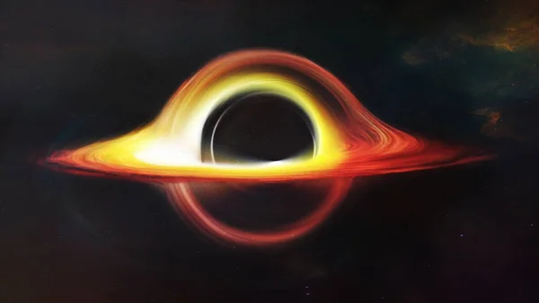 Black Hole Absorbing Light Deep Space Realistic Science Fiction Art — Stock Photo, Image