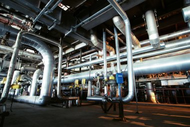 Sanayi bölgesi, çelik boru hatları ve vanalar