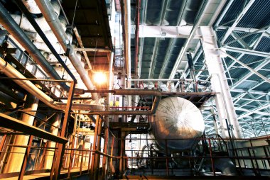 Sanayi bölgesi, çelik boru hatları ve ekipmanlar