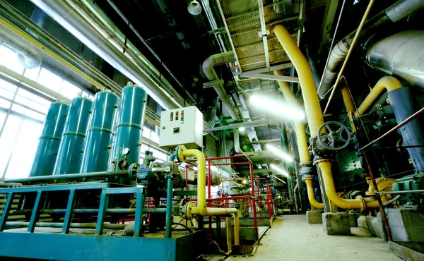 Equipment, cables and piping as found inside of a modern industr — Stock Photo, Image