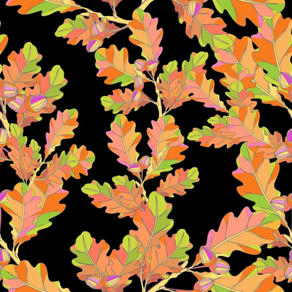 Sans couture. Les feuilles et les branches . — Image vectorielle