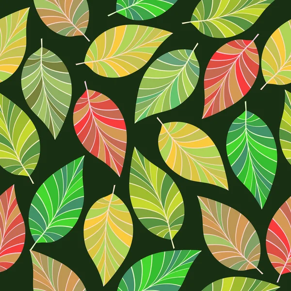 Sans couture. Les feuilles et les branches . — Image vectorielle