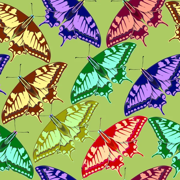 Fondo sin costuras de mariposas coloridas . — Vector de stock