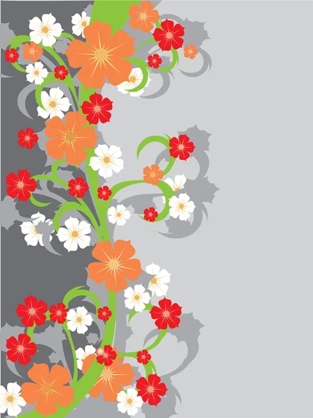 Bloemen achtergrond met bloemen. — Stockvector