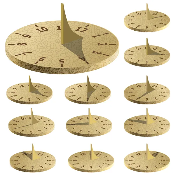 Солнечные часы. Измеряйте время солнцем . — стоковый вектор