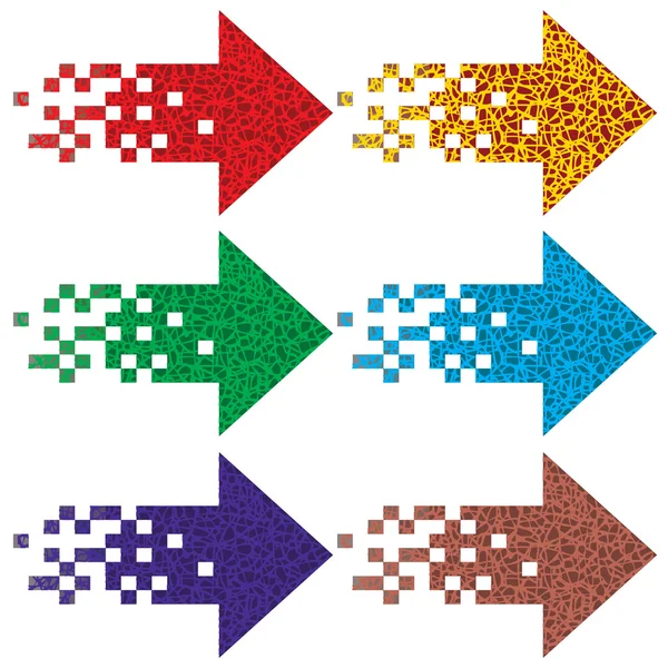 Setas multi-coloridas para indicar . — Vetor de Stock