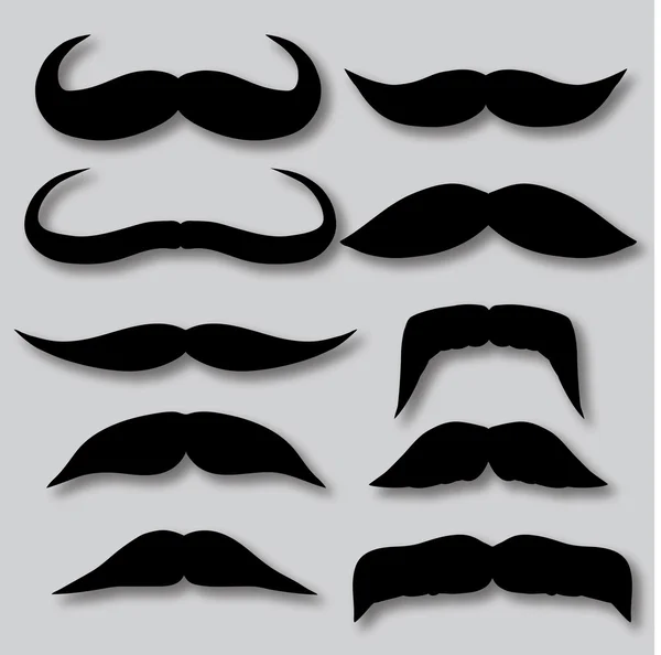 Different types of mustaches. Retro style. — Stock Vector