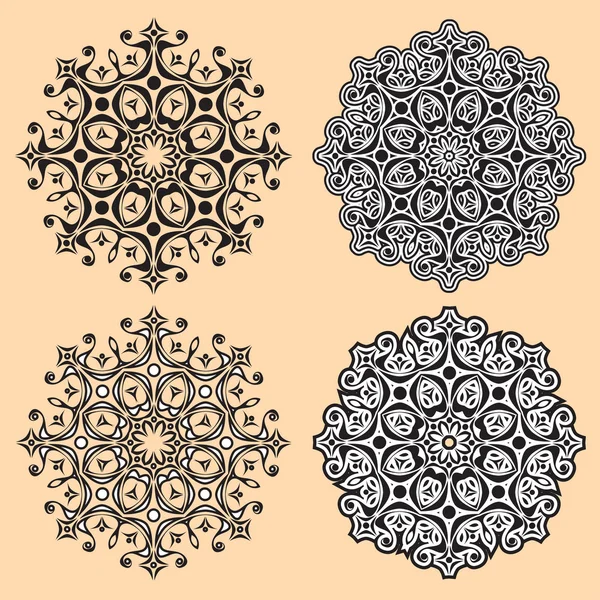 Set of lase design elements, snowflakes — Stock Vector