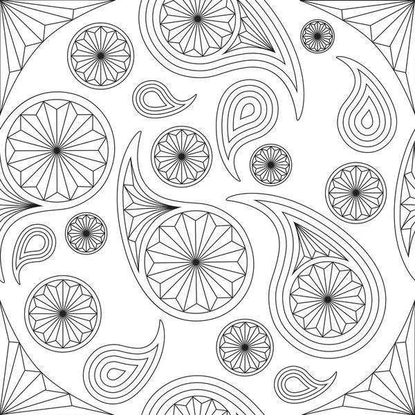 Seamless pattern based on traditional Asian elements Paisley — Stock Vector