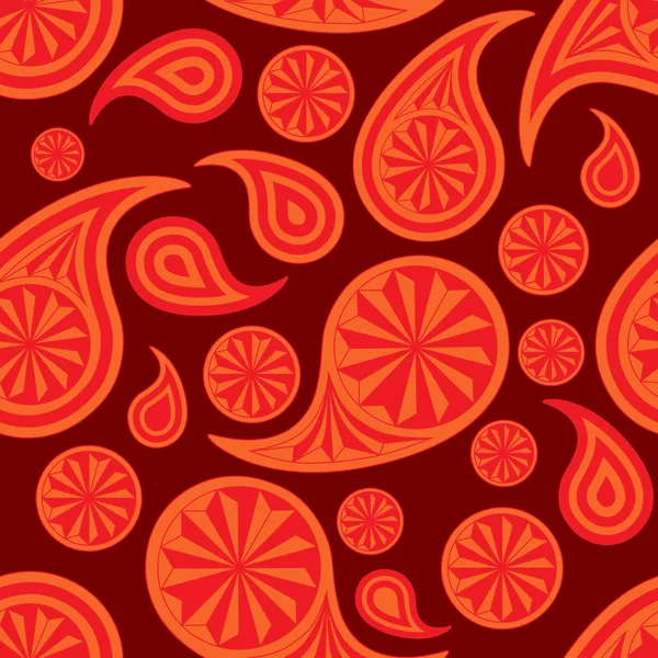 Patrón sin costuras basado en elementos asiáticos tradicionales Paisley — Vector de stock