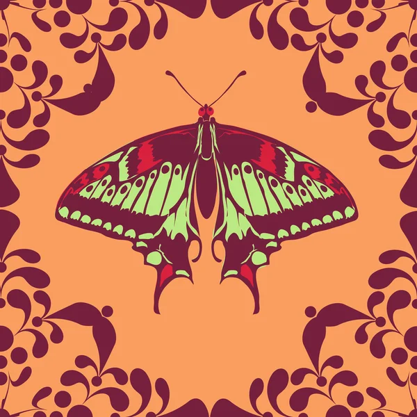 Elemento gráfico com borboleta — Vetor de Stock
