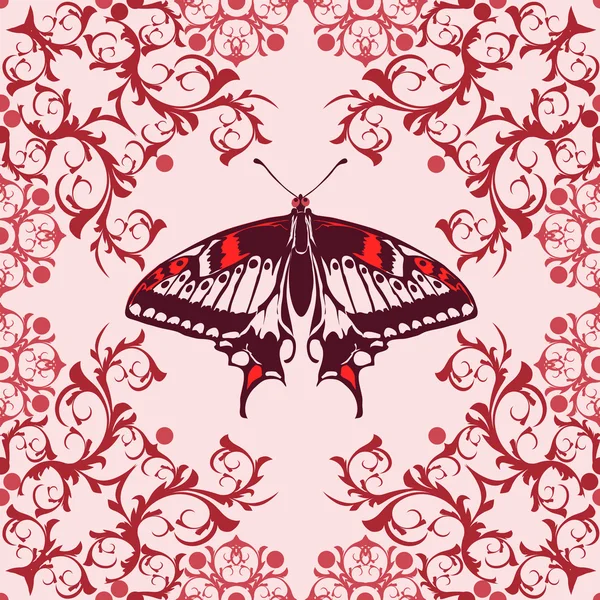 Élément graphique avec papillon — Image vectorielle