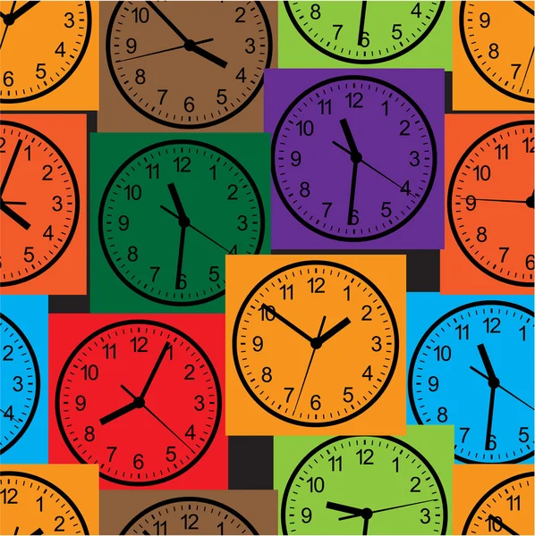 Clock seamless pattern — Stock Vector