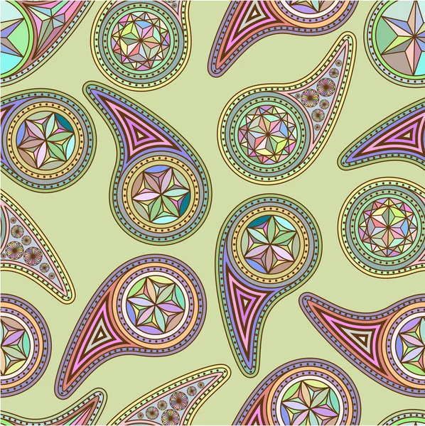 Bezešvé pattern asijské prvky paisley — Stockový vektor