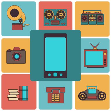 birçok özelliği taşıyan modern cep telefonu.