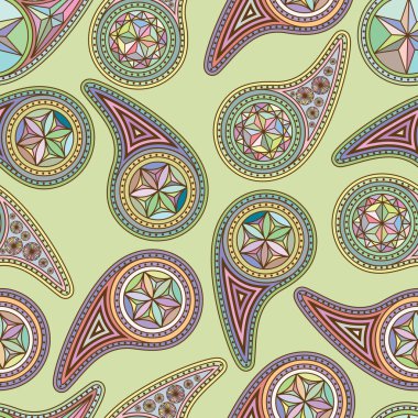 seamless modeli dayalı geleneksel Asya öğeleri üzerinde desenli