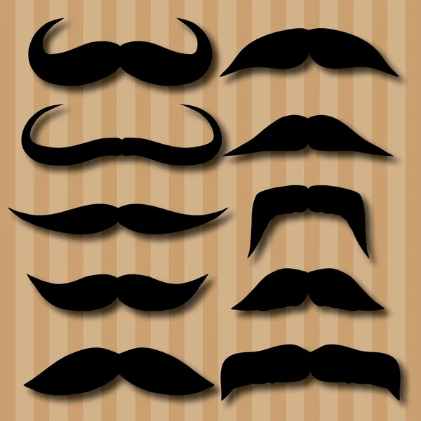 Different types of mustaches. Retro style. — Stock Vector