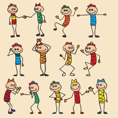 küçük oyuncak adamlar oyna, koşmak, atlamak.