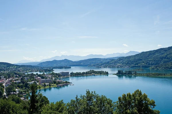 Panorama jezera woerther Royalty Free Stock Fotografie