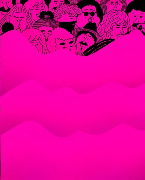 Bijeenkomst Het Plein Publiek Van Middelbare Leeftijd Muzikale Gebeurtenis Roze — Stockfoto