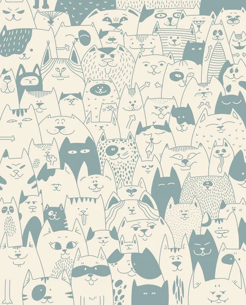 Mais Gatos Design Citação Engraçado Com Gatos Diferentes Cartaz Gatinho — Fotografia de Stock