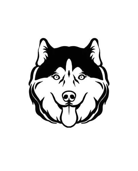 Abstrakt skiss av huvudet för Great Dane hund ras i svart i mitten med blek bakgrund. Svart logotyp. — Stockfoto