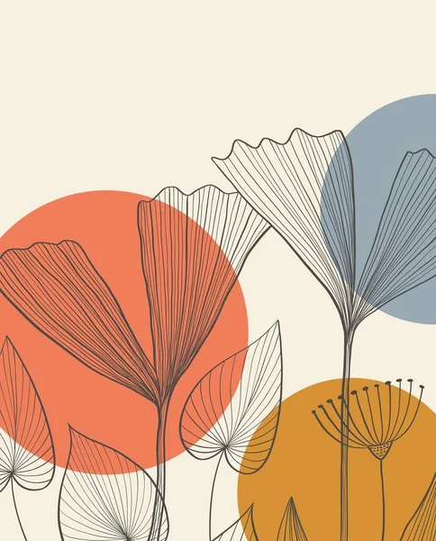 Ilustração de flores exóticas. Ilustração botânica vintage. Elementos de design. Preto e branco — Fotografia de Stock