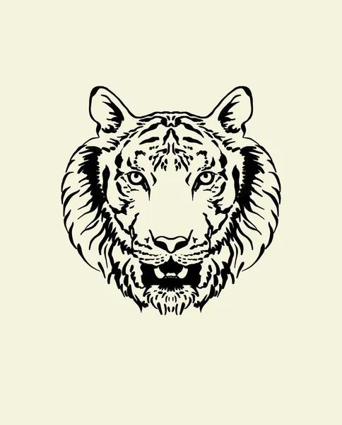 Aislado amordaza al tigre. Silueta cabeza de tigre. — Foto de Stock