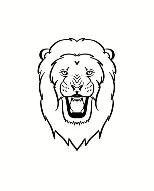 Önde bir aslanın yüzü..