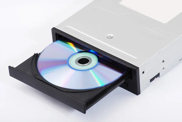 Εξωτερικό cd dvd burner συγγραφέας απομονωθεί σε λευκό — Φωτογραφία Αρχείου