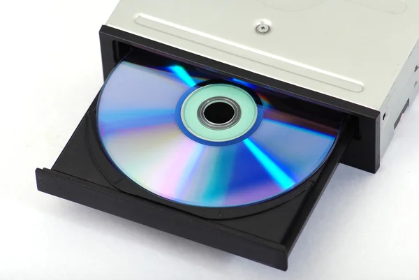 Gravador de DVD CD externo isolado em branco — Fotografia de Stock