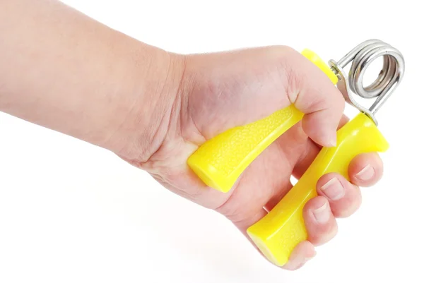 Doing exercise equipment with hand grip — Stock Photo, Image