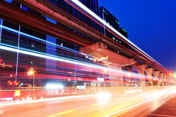 Traffic in China Chong Qing at night — Stock Photo, Image