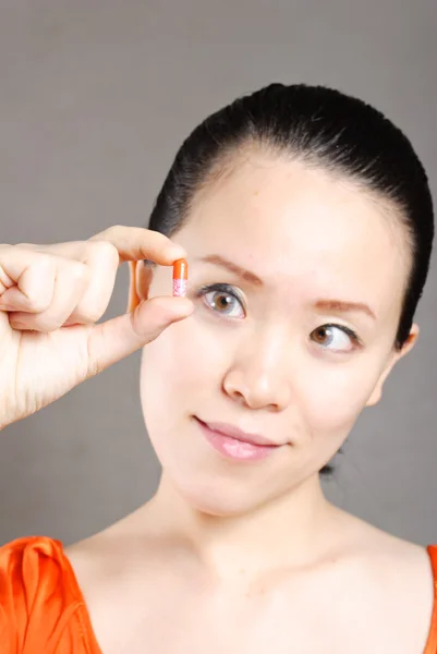 A female oral a medicine — Stock Photo, Image