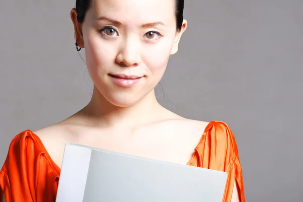 Happy smile of women with a folder — Stock Photo, Image