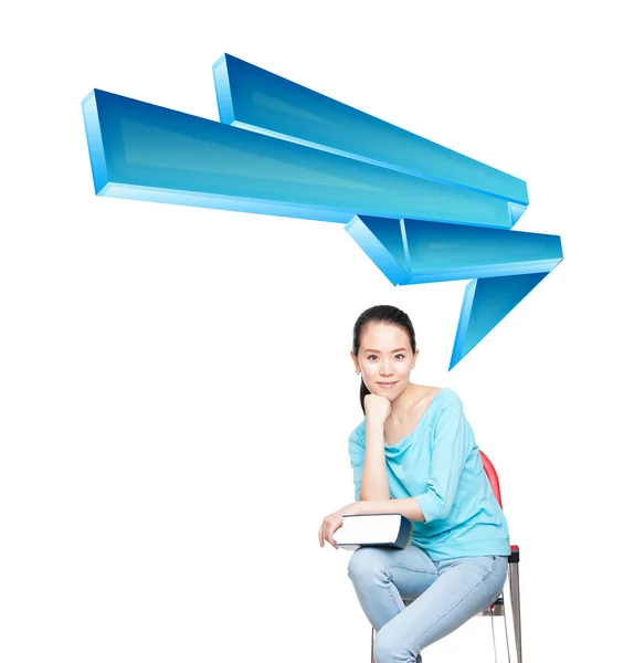 Happy smiling student standing and holding books — Stock Photo, Image