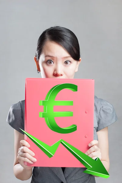 Falling Euro. Euro Currency Collapse. Exchange rate. — Stock Photo, Image